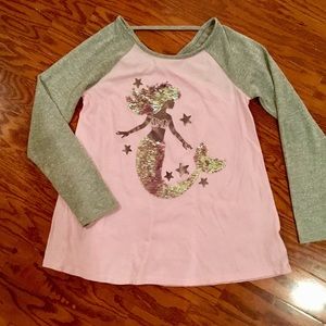 Justice Girl's Mermaid Flip Sequin Top. Size 12.